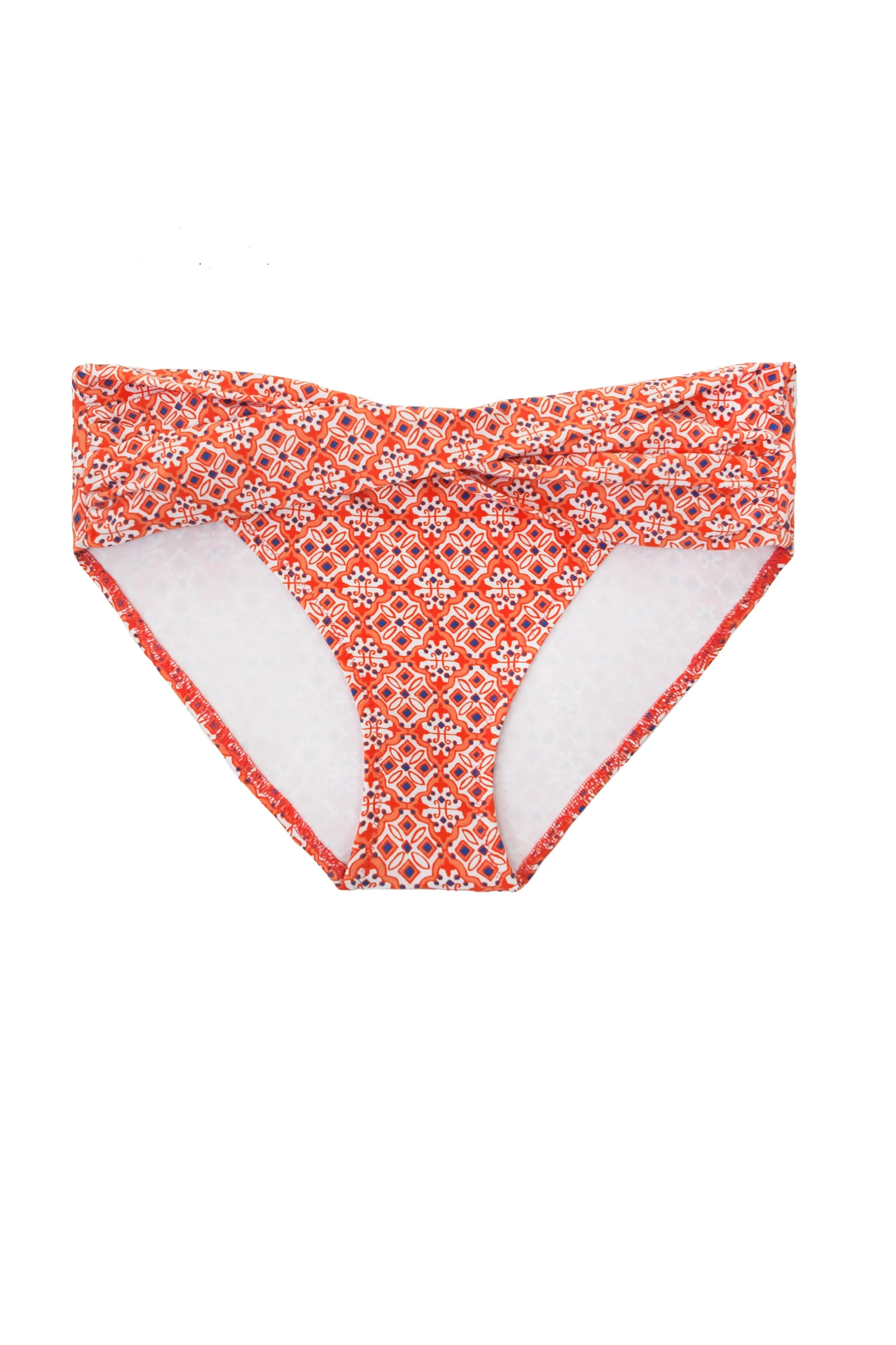 Twist Front Hipster, Heritage Tile Coral, Coral/White Print, Helen Jon