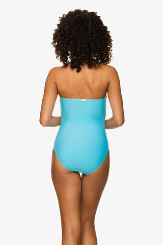 Belted Bandeau One-Piece  |  Sky Blue