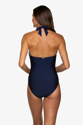 Plunge Tortoise One-Piece  |  Navy