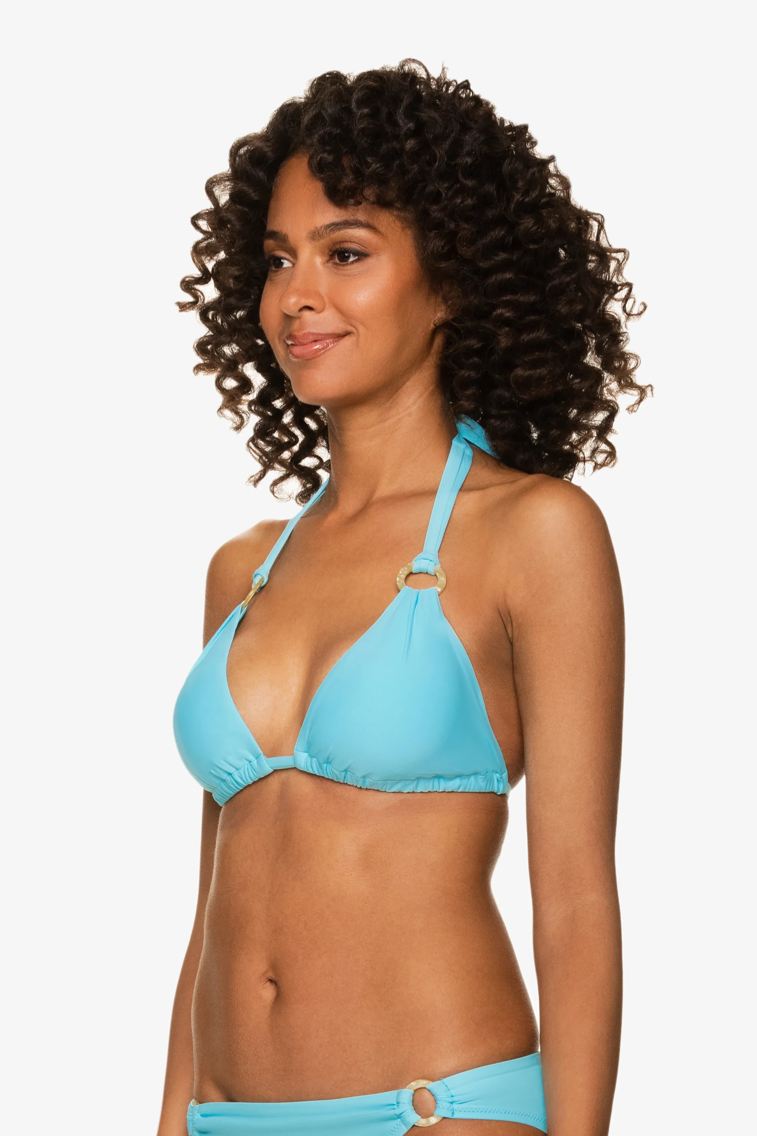 Girls Turquoise Shirred Bandeau Top
