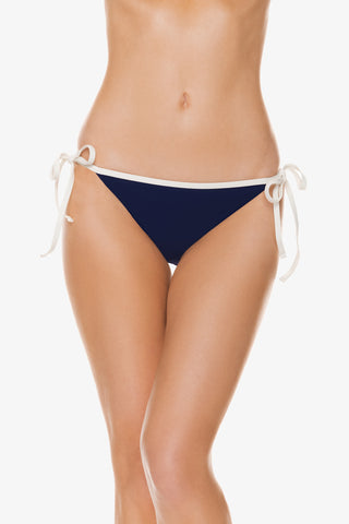 String Bottom With Binding  |  Navy Ivory